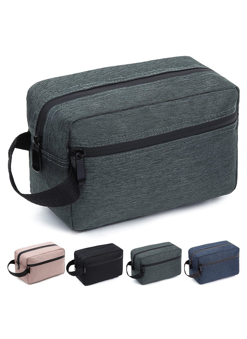 Generic Travel Toiletry Bag for Women and Men, Water-resistant Shaving Bag for Toiletries Accessories, Foldable Storage Bags with Divider and Handle for Cosmetics Toiletries Brushes Tools (Gray)  - Image 1