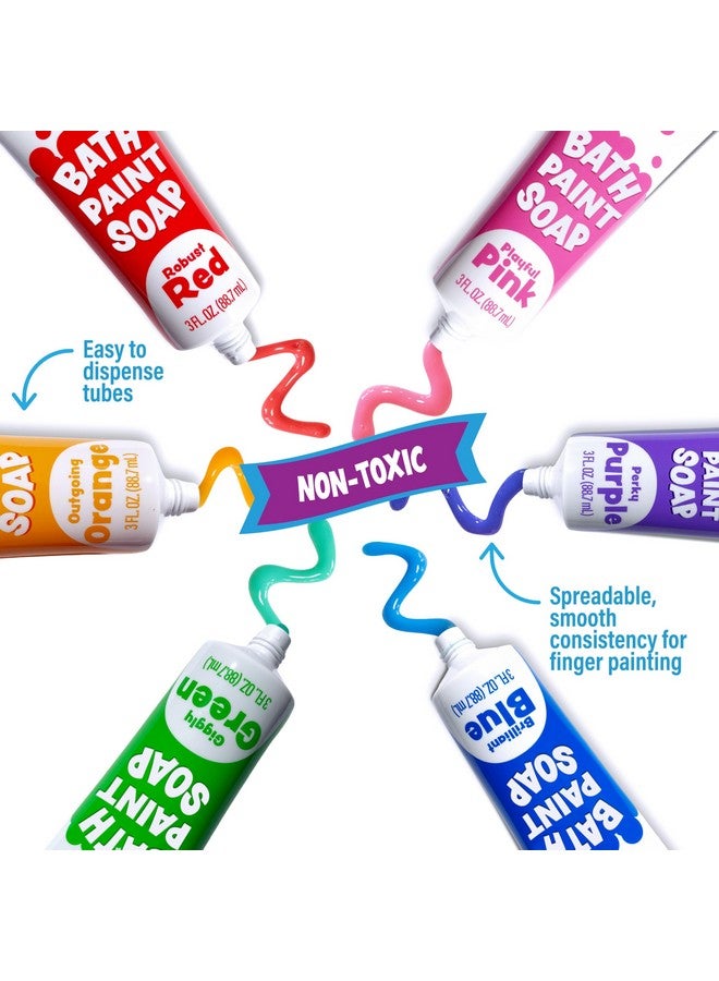 Tub Works® Bath Paint Soap Bath Toy, 24 Pack | Non-Toxic, Washable Bath Paint for Finger Painting in the Tub | Ideal Toddler Bath Toys for Creative Play | Classic & Pastel Bath Colors for Kids Bath - Image 4