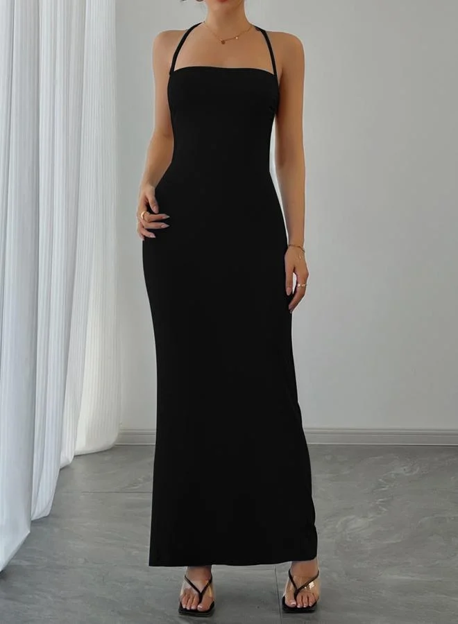 تايك تو فستان طويل ضيق بدون أكمام وبياقة هولتر