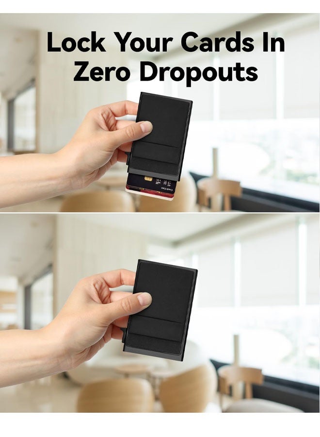 Ultra-Slim Metal Wallet for Men - RFID Blocking Minimalist Pop Up Card Holder, Elastic Pocket for Cash and Coins - Image 5