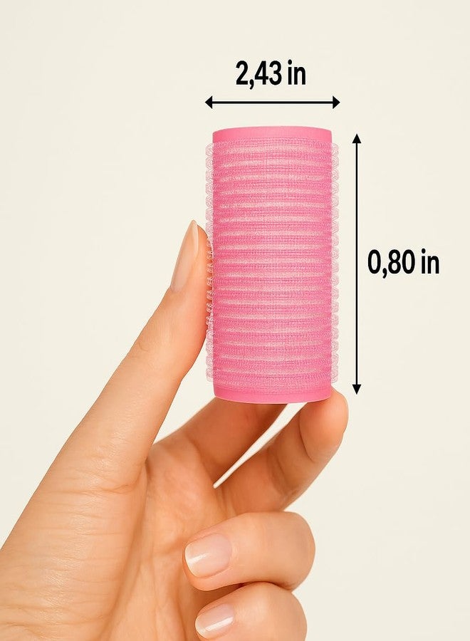 Bexter Self Grip Hair Rollers, 16 Pack Pink Heatless Curlers for Women and Girls - Small Hair Rollers for Short and Medium Hair - DIY Curls, Volume, and Salon Styling (0.8" x 2.4", Pink) - Image 5