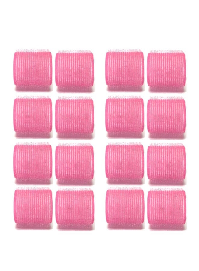 Bexter Self Grip Hair Rollers, 16 Pack Pink Heatless Curlers for Women and Girls - Small Hair Rollers for Short and Medium Hair - DIY Curls, Volume, and Salon Styling (0.8" x 2.4", Pink) - Image 1