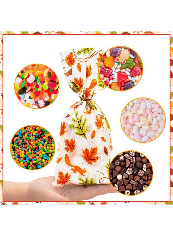 WATCPNO Thanksgiving Bags Thanksgiving Gift Goodie Candy Clear Cello Bags - Image 2