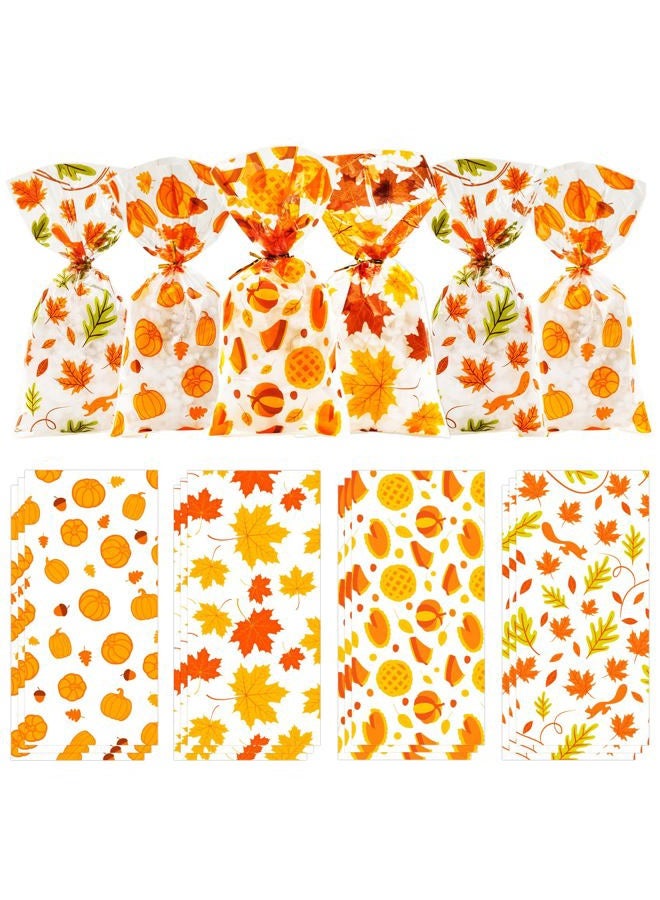 WATCPNO Thanksgiving Bags Thanksgiving Gift Goodie Candy Clear Cello Bags - Image 1