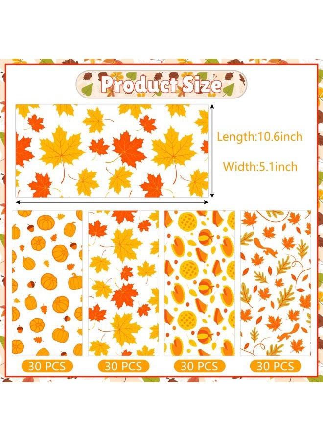 WATCPNO Thanksgiving Bags Thanksgiving Gift Goodie Candy Clear Cello Bags - Image 4