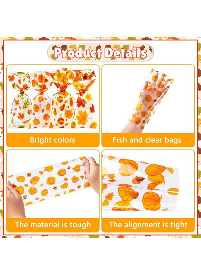 WATCPNO Thanksgiving Bags Thanksgiving Gift Goodie Candy Clear Cello Bags - Image 3