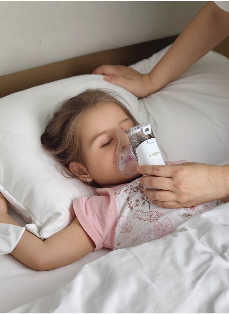 GREEN LION - Portable Nebulizer Pro / Asthma Treatment / Allergy Relief / Cough Relief / Deeper Medication / Fine Mist / Easy to Carry / Ultra Quiet - White - Image 1