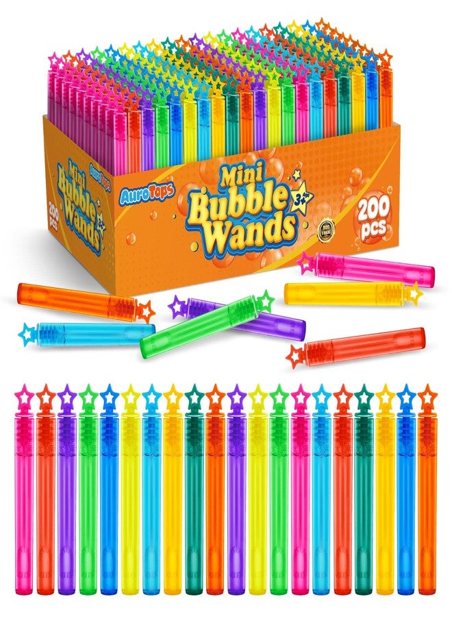 AuroTops 200 Pieces Mini Bubble Wands,Bubble Party Favors Assortment Toys for Kids,Themed Birthday, Halloween, Goodie Bags, Carnival Prizes, Wedding, Bubble Maker Toys for Kids,Outdoor Gifts for Girls & Boys - Image 1