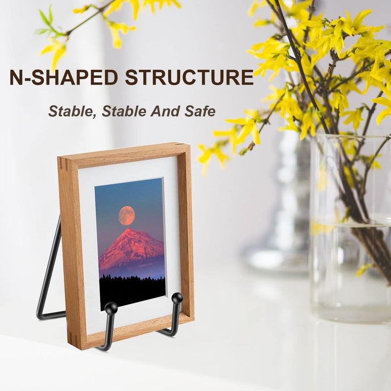 Hoewina 3-Pack 4-Inch Plate Stands for Display - Metal Frame Holder for Books, Pictures, Decorative Plates, Photos, and Platters - Tabletop Art Display - Image 5