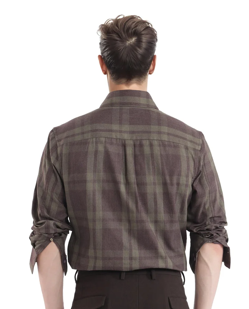 Rare Rabbit Men's Regular Fit Checkered Shirt