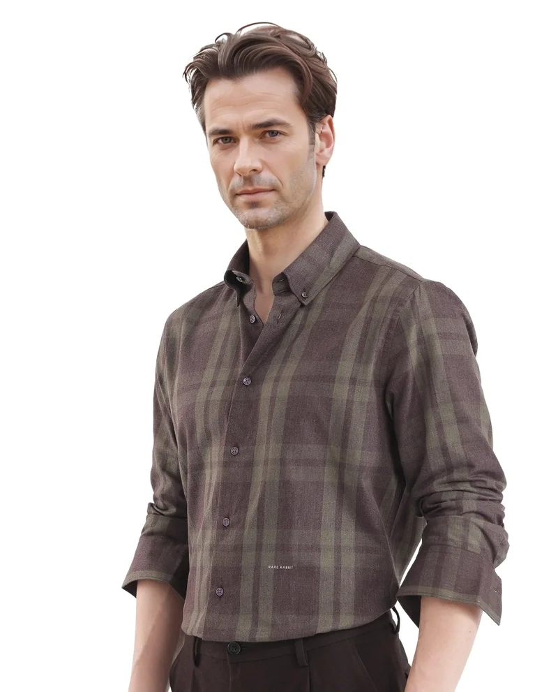 Rare Rabbit Men's Regular Fit Checkered Shirt