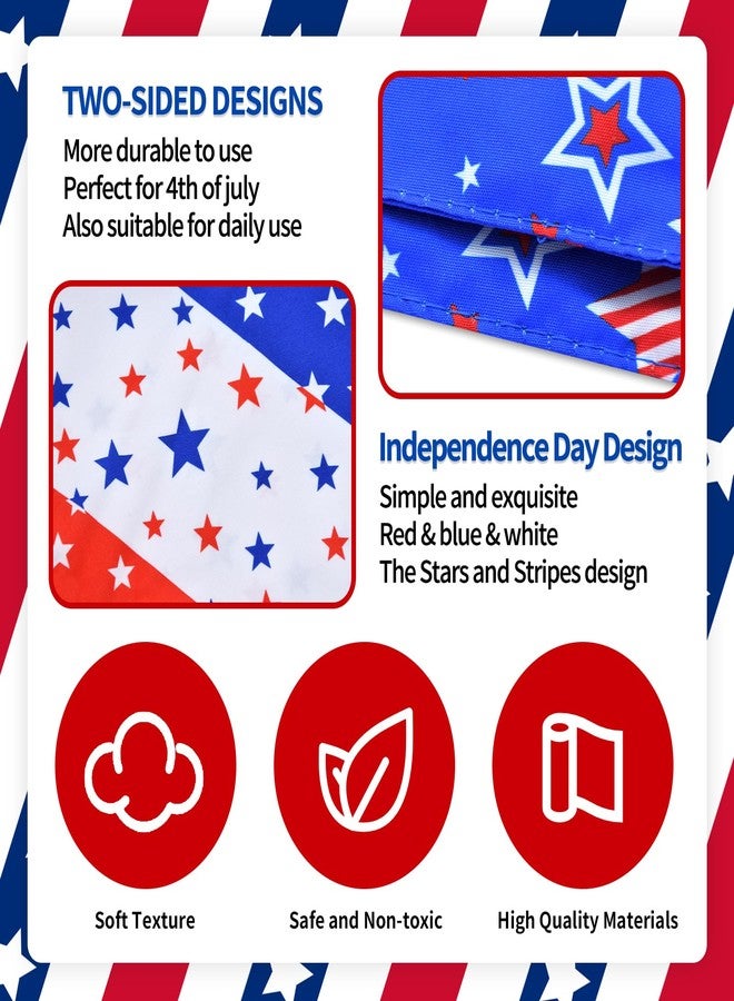 Kreyfer 2 Pieces Patriotic Dog Bandanas, Double-Sided Reversible Triangle Scarf, American Flag Stars and Stripes Design, 5th of July and Memorial Day Pet Costume Accessories for Dogs and Cats - Image 3