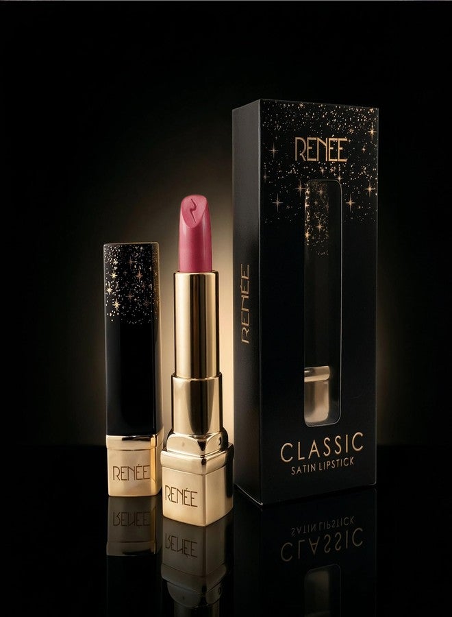 RENEE Classic Satin Matte Lipstick - Pink Heirloom| Soft Sheen, Rich Pigment With Buildable Payoff | Long-lasting, Non-Drying Formula | With Shea Butter, Peptides & Nourishing Oils | 4g - Image 1