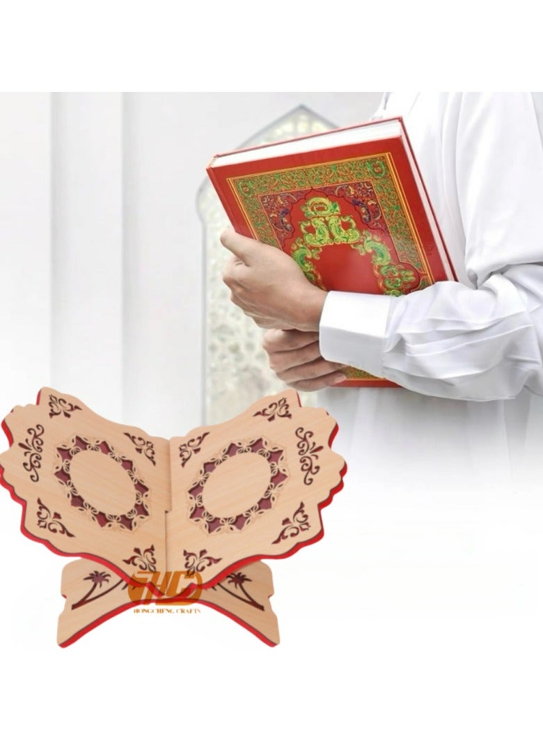 Wooden carved Quran folding rack ornament. Size 33CM * 23CM.  - Image 2