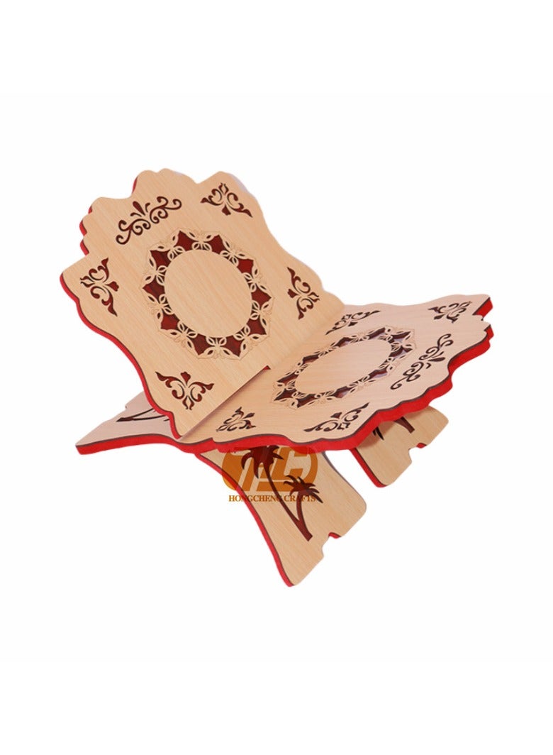 Wooden carved Quran folding rack ornament. Size 33CM * 23CM.  - Image 4