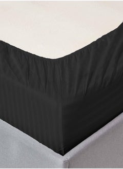 MAXQON Deep Fitted Bed Sheet +2Pcs Pillow Covers, King/Queen/Double/Single Sizes, Color Black, Depth 30cm  - Image 3