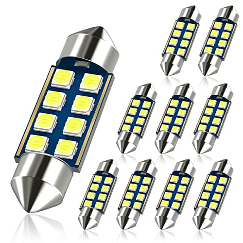 DODOFUN 12V 36MM Festoon 6418 DE3423 DE3425 6000K White Extra Bright LED Bulbs for Car Interior Lights License Plate Map Dome Trunk Door Courtesy Light 8-SMD Chipset Canbus Error Free - Image 1
