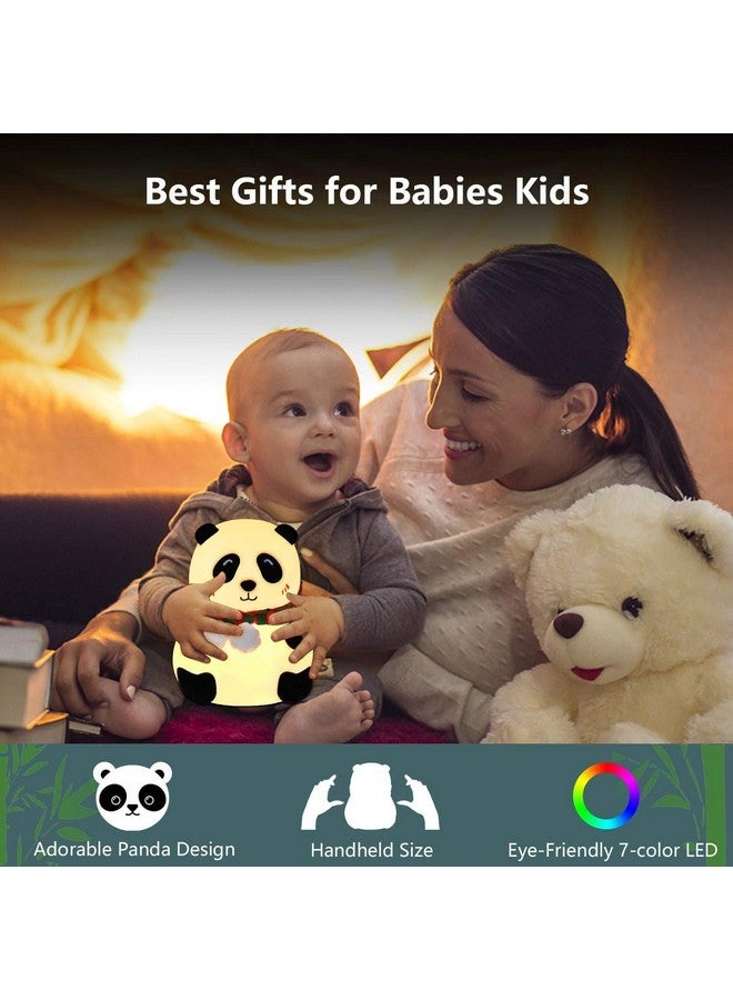 Desidiya® Panda Touch Silicone Lamp Rechargeable Multicolor Night Light for Kids, Girls & Boys | Cute Close-Eye Panda Design | Bedside Room Decor - Image 2