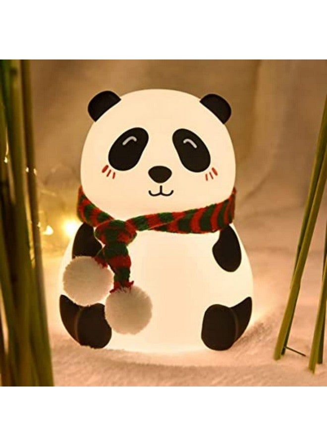 Desidiya® Panda Touch Silicone Lamp Rechargeable Multicolor Night Light for Kids, Girls & Boys | Cute Close-Eye Panda Design | Bedside Room Decor - Image 1