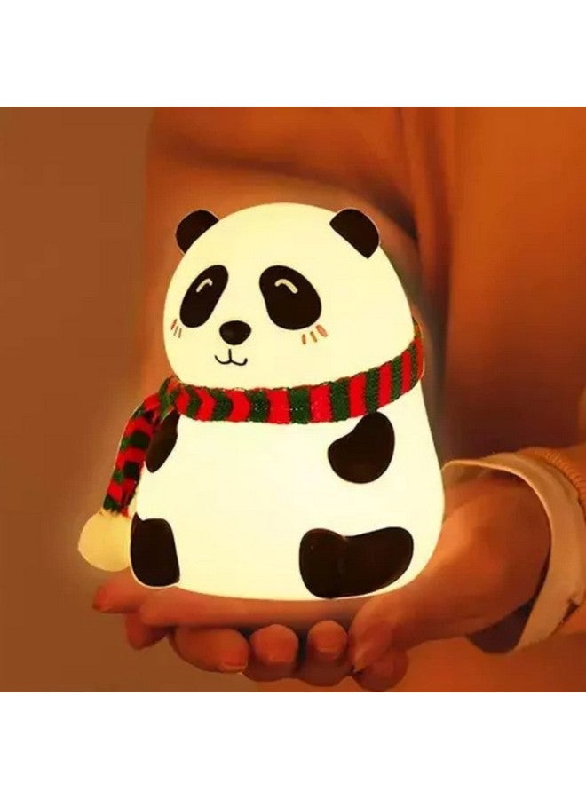 Desidiya® Panda Touch Silicone Lamp Rechargeable Multicolor Night Light for Kids, Girls & Boys | Cute Close-Eye Panda Design | Bedside Room Decor - Image 4