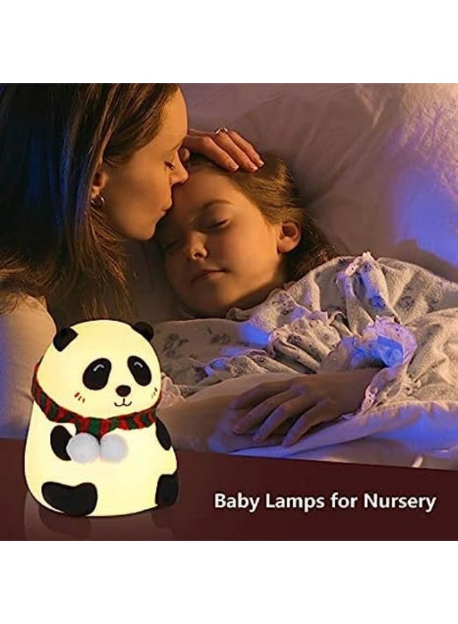 Desidiya® Panda Touch Silicone Lamp Rechargeable Multicolor Night Light for Kids, Girls & Boys | Cute Close-Eye Panda Design | Bedside Room Decor - Image 3