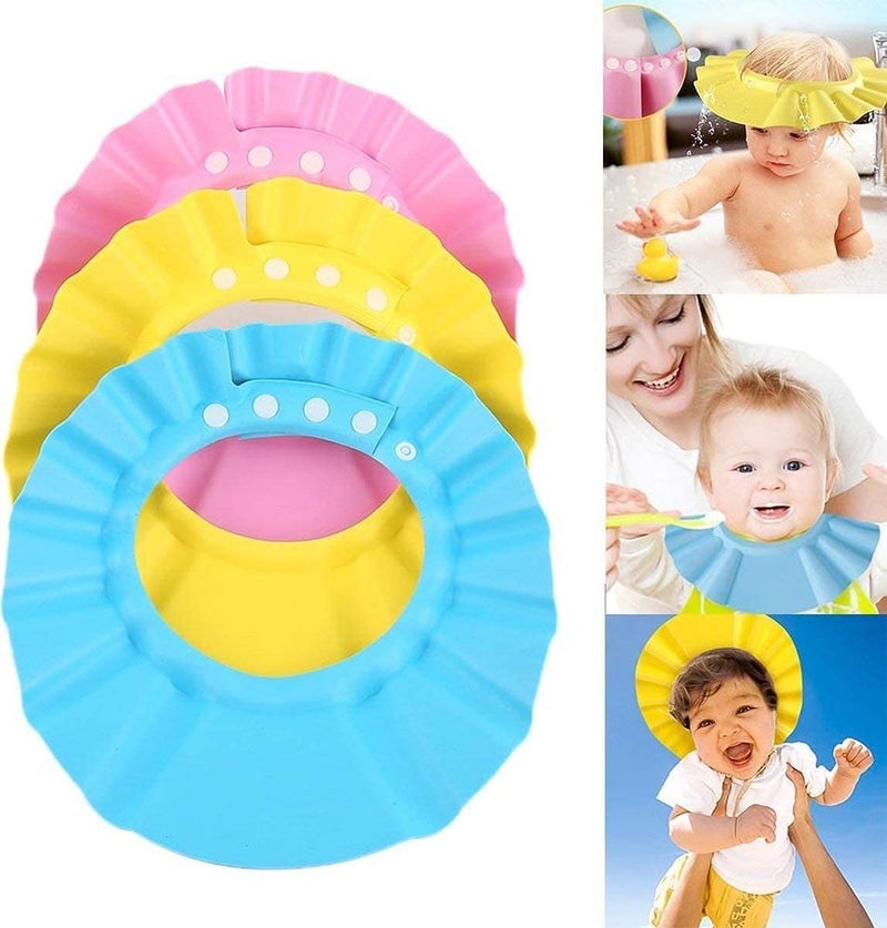 KIyan Adjustable Safe Soft Bathing Baby Shower Hair Wash Cap for Children, Baby Bath Cap Shower Protection for Eyes and Ear,Multi Color ( 1 pic) (Baby Shower Cape-Pack-1) - Image 1