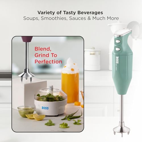 BOSS Stainless Steel Big Boss Portable Hand Blender | Powerful 275 Watts Motor | 5 Years Warranty* First In India | Variable Speed Control | Isi-Marked, Blue - Image 5