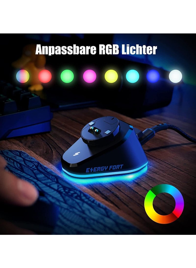 KASTWAVE Mouse Wireless Charger Station, Mouse Charging Dock for Logitech Mouse, Compatible with Logitech G Pro X Superlight G903h G703h G502 Lightspeed Razer DeathAdder V2 Naga Viper Basilisk Ultimate, Black - Image 4