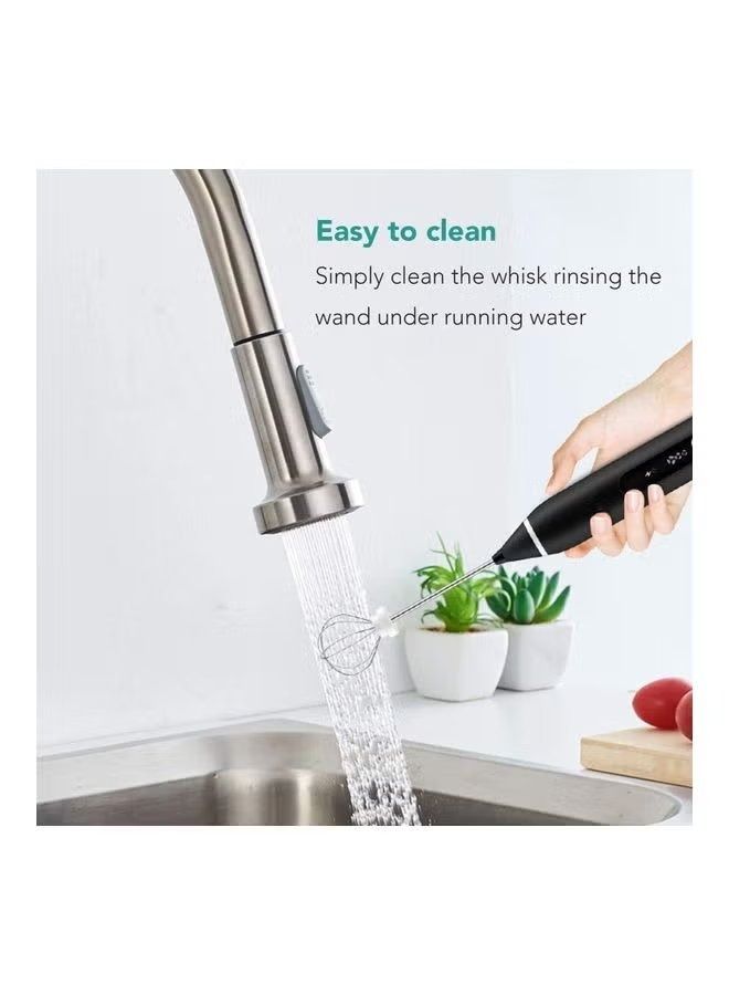 Rechargeable Milk Frother Handheld Electric Foam Maker with Stainless Whisk 3 Speed for Bulletproof Coffee Latte Cappuccino Hot Chocolate (Black)  - Image 5