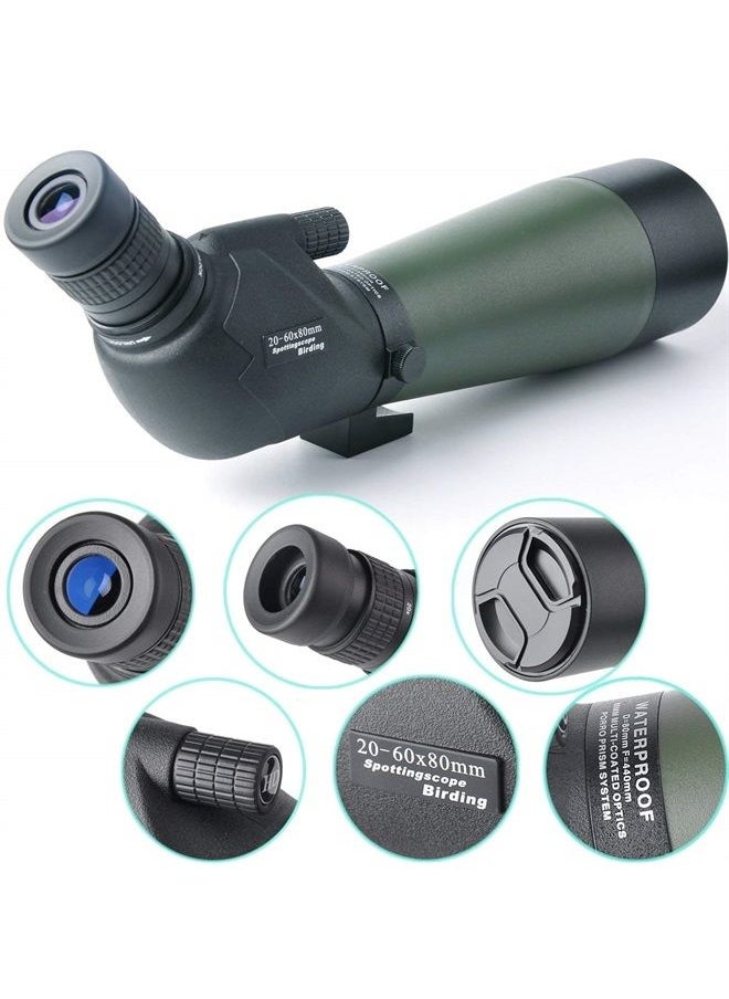GOSKY - GOSKY 20-60 X 80 Porro Prism Spotting Scope- Waterproof Scope for Bird Watching Target Shooting Archery Range Outdoor Activities -with Tripod - Image 1