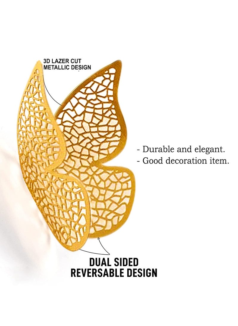 Accessorize Kingdom - 12Pcs 3D Home Decor Butterfly Wall Stickers | Beautiful Decor (Shimmer Golden, Set of 12), Kraft Paper, Reusable - Image 1