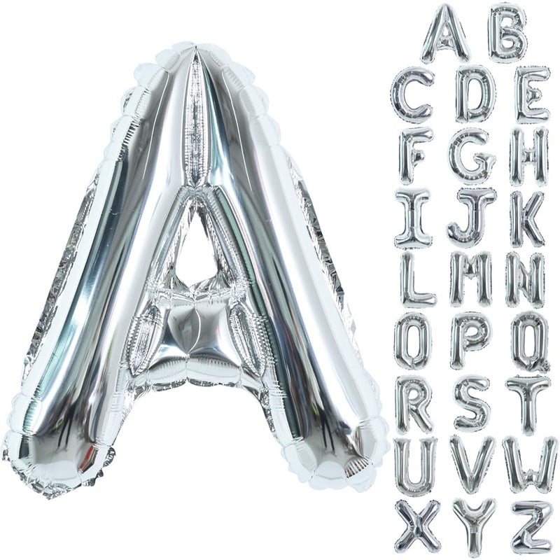 TONIFUL 40 Inch Large Silver Letter A Balloon - Foil Mylar Big Letter for 2026 New Year Eve Graduation Wedding Baby Shower Birthday Party Anniversary Supplies Decorations - Image 1