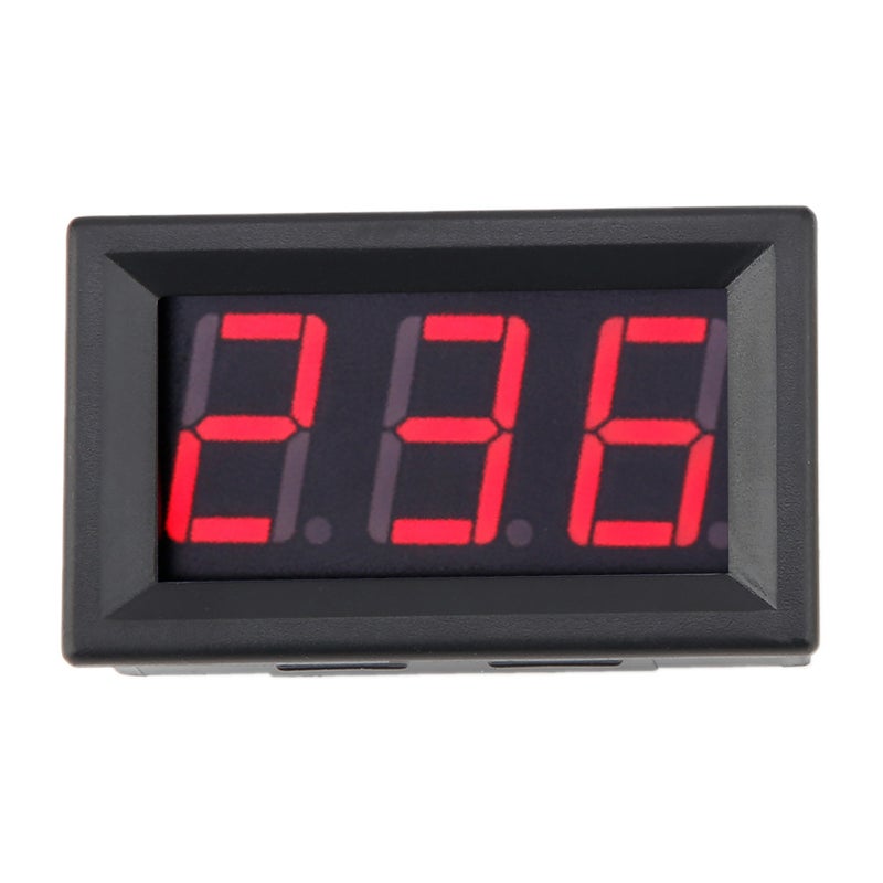 مقياس الجهد الرقمي بخطين LED عرض 0.56 بوصة متوافق مع تيار متردد 70-380 فولت (أحمر) - Image 2