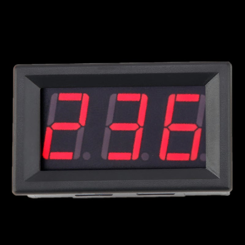 مقياس الجهد الرقمي بخطين LED عرض 0.56 بوصة متوافق مع تيار متردد 70-380 فولت (أحمر) - Image 4