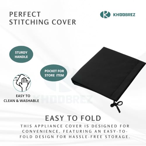 KHOOBREZ PU Coating Air Fryers Cover Dust and Waterproof Washable for Kitchen Suits for Major Brand Air Fryers, Attractive Desing (32 x 32 x 32 cm) (AR-PU) (Black) - Image 5