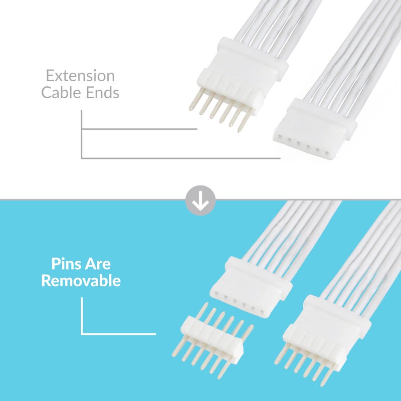 Litcessory Flexible Corner Connector/Extension Cable for Philips Hue/Solo Lightstrip (2in, 4 Pack, White-Micro 6-PIN V4 / Solo Lightstrip) - Image 5
