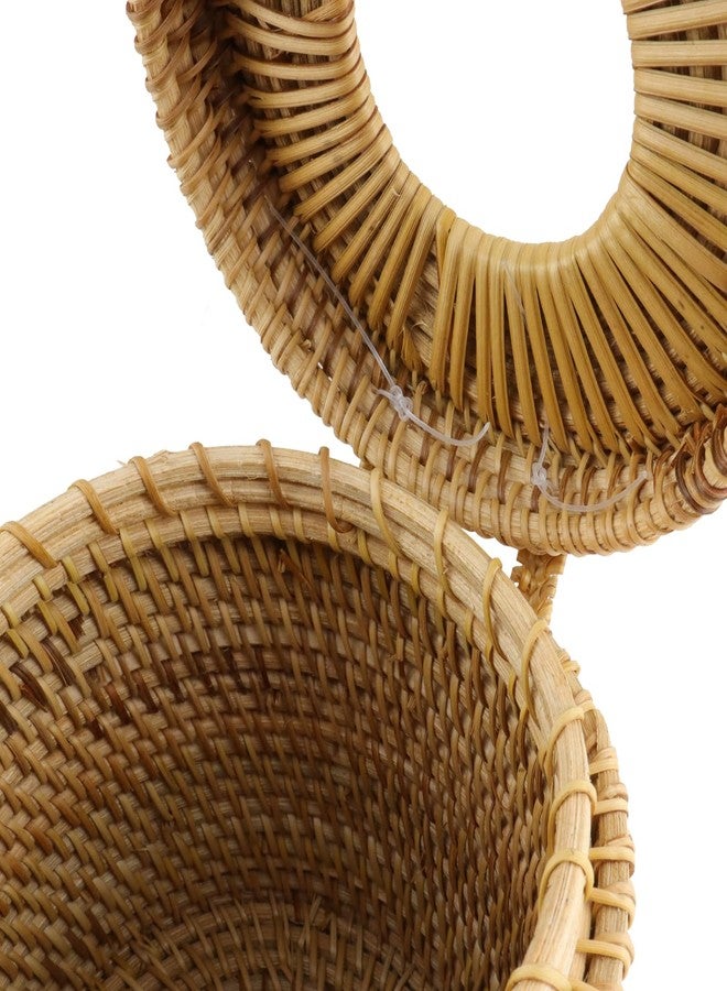 Risbay 1PCS Rattan Round Tissue Box Cover Tissue Box Holder Decorative Woven Facial Tissue Holder - Image 3