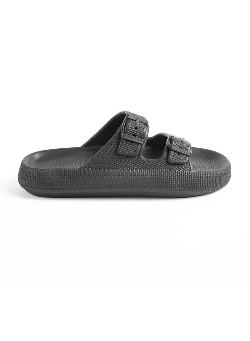 Onda Porto Black double buckle slipper for women - Image 4