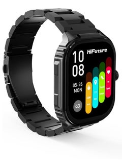 HiFuture Ultra3 PRO Premium Stainless Steel Smart Calling Watch, 2.04 Inch AMOLED Display, Black  - Image 2