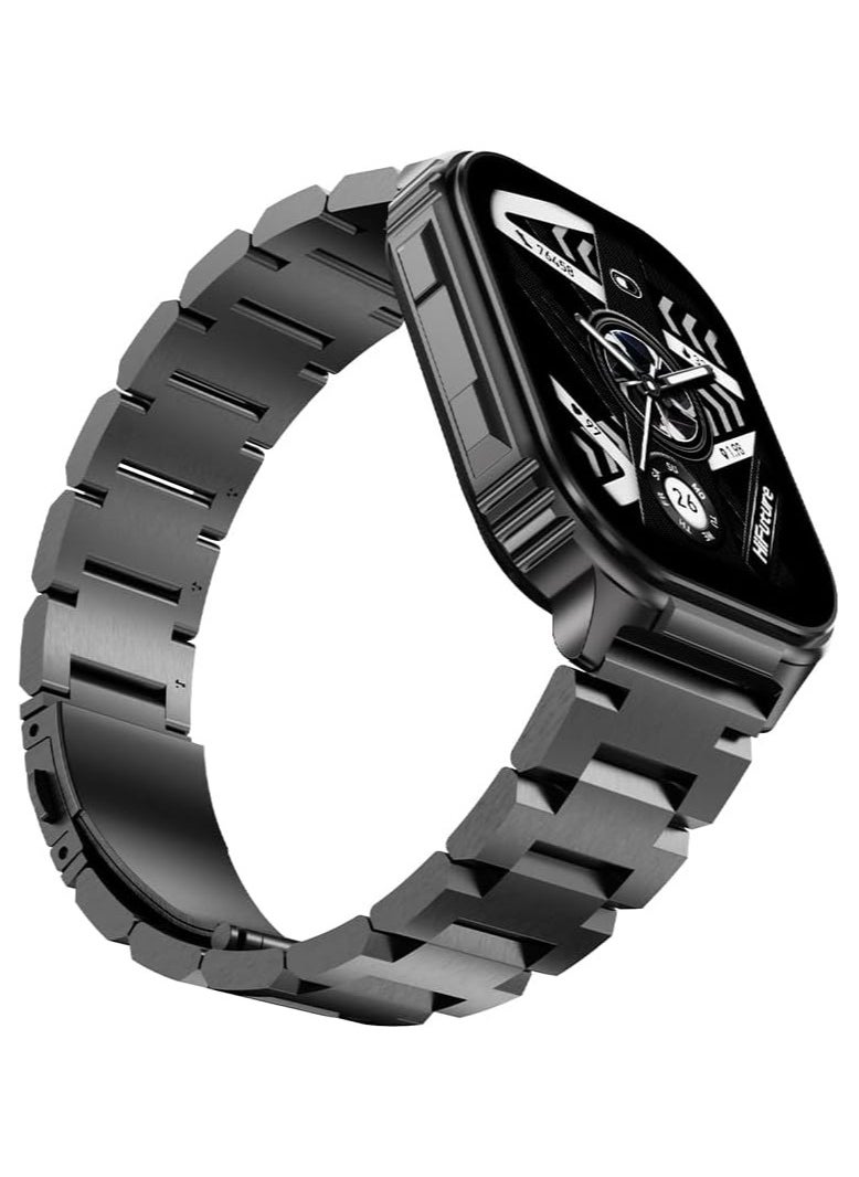 HiFuture Ultra3 PRO Premium Stainless Steel Smart Calling Watch, 2.04 Inch AMOLED Display, Black  - Image 4