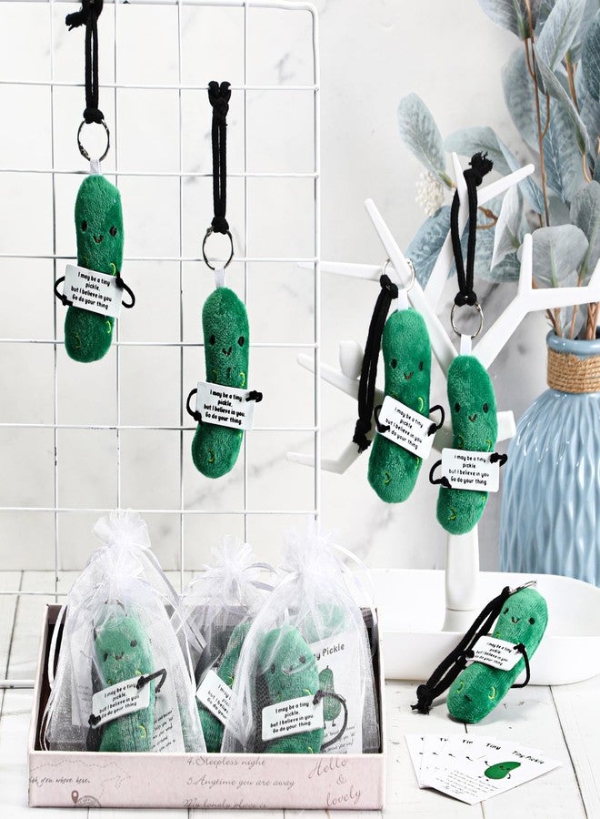 Hotop 10 Pack Positive Inspirational Pickle Keychain Employee Appreciation Gift Plush Pickle Support Funny Card Organza Bag for Staff Coworker Vet Tech Medical Assistant Sterile Processing Week Nurse - Image 4