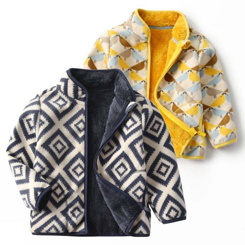 Children'S Fleece Coat Cardigan Fleece-Lined Thickened Windproof Outer Jacket Liner Baby Fleece Top Western Style - Image 5