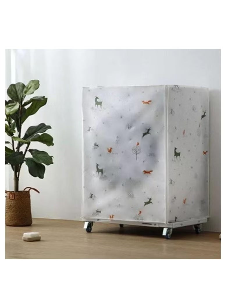 غطاء غسالة أوتوماتيكي مع سحاب، واقٍ من الشمس ومقاوم للماء والغبار، مناسب لمعظم الغسالات والمجففات ذات التحميل الأمامي، غطاء حماية متين للحفاظ على الأجهزة المنزلية في المطبخ أو الحمام أو الشرفة 58×62×85 سم (متعدد الالوان) - Image 4