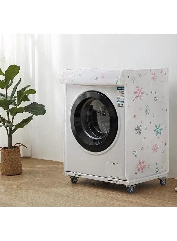 غطاء غسالة أوتوماتيكي مع سحاب، واقٍ من الشمس ومقاوم للماء والغبار، مناسب لمعظم الغسالات والمجففات ذات التحميل الأمامي، غطاء حماية متين للحفاظ على الأجهزة المنزلية في المطبخ أو الحمام أو الشرفة 58×62×85 سم (متعدد الالوان) - Image 5