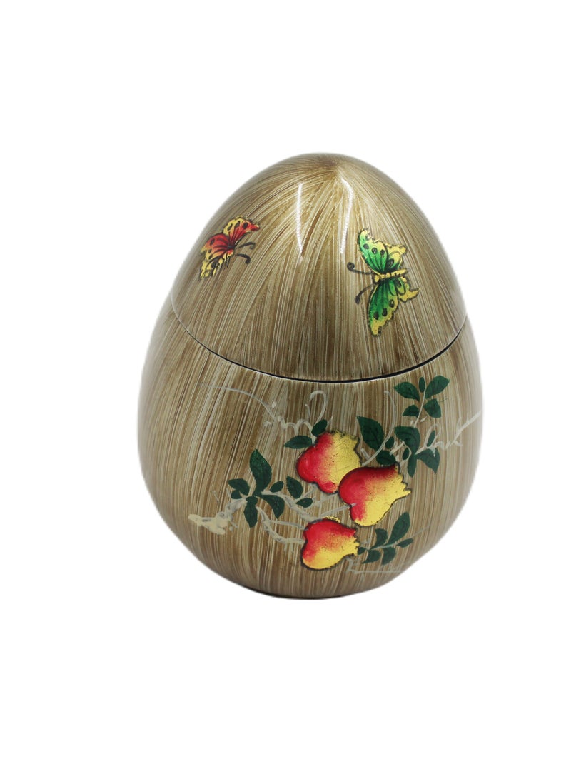 Antique Museum Vietnam Handmade Hand Painted Lacquer Pot  - Image 1