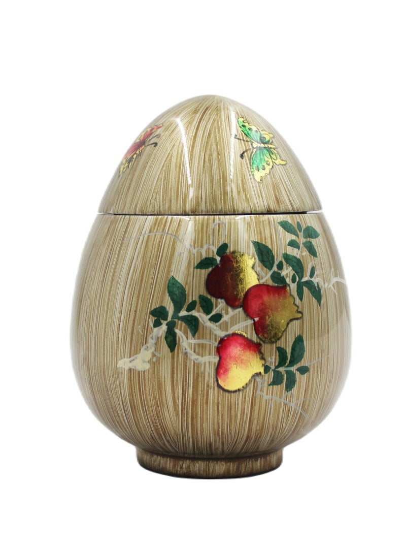 Antique Museum Vietnam Handmade Hand Painted Lacquer Pot  - Image 3