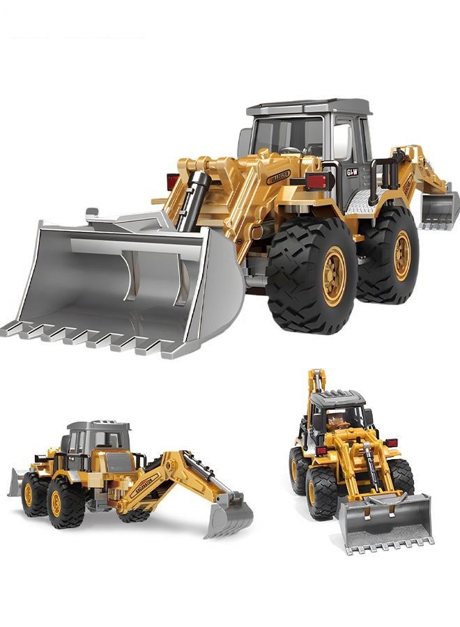DURKU Heavy Duty Construction Vehicle Toy Excavator Bulldozer Backhoe Loader Car Digger Engineering Gifts for Kids - Image 1