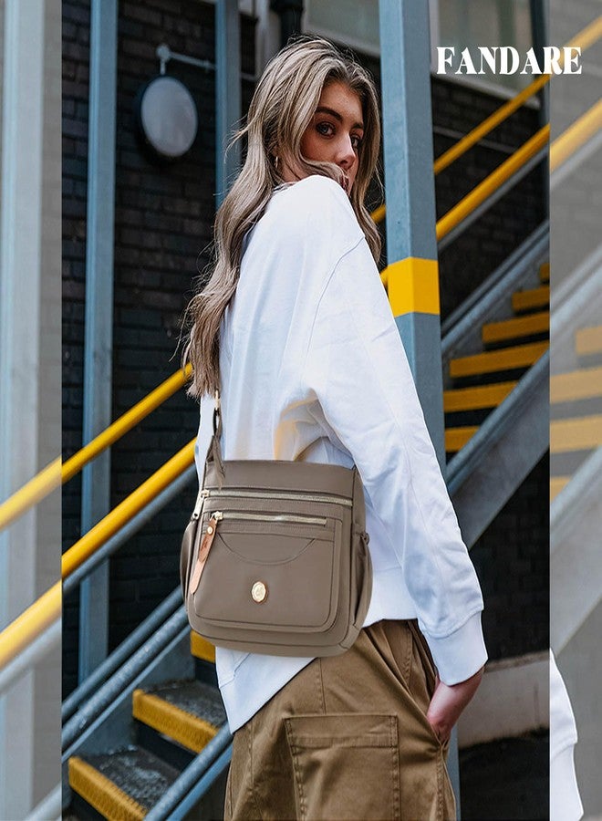 FANDARE Crossbody Bags for Women Ultra-light Shoulder Bag Ladies Handbag with Adjustable Wide Strap Hobos & Shoulder Bags Satchels for Outdoors Workout Travel Shopping Messenger Bag Daily Use Gray - Image 2