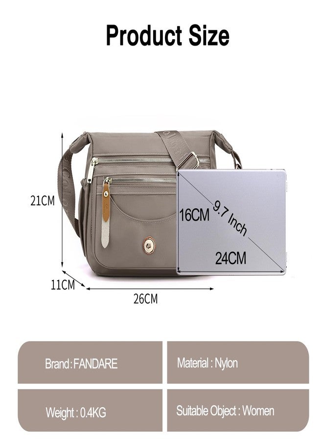 FANDARE Crossbody Bags for Women Ultra-light Shoulder Bag Ladies Handbag with Adjustable Wide Strap Hobos & Shoulder Bags Satchels for Outdoors Workout Travel Shopping Messenger Bag Daily Use Gray - Image 3