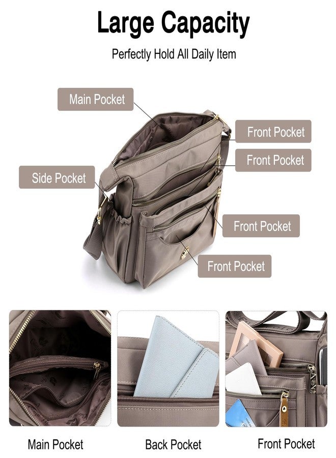 FANDARE Crossbody Bags for Women Ultra-light Shoulder Bag Ladies Handbag with Adjustable Wide Strap Hobos & Shoulder Bags Satchels for Outdoors Workout Travel Shopping Messenger Bag Daily Use Gray - Image 4